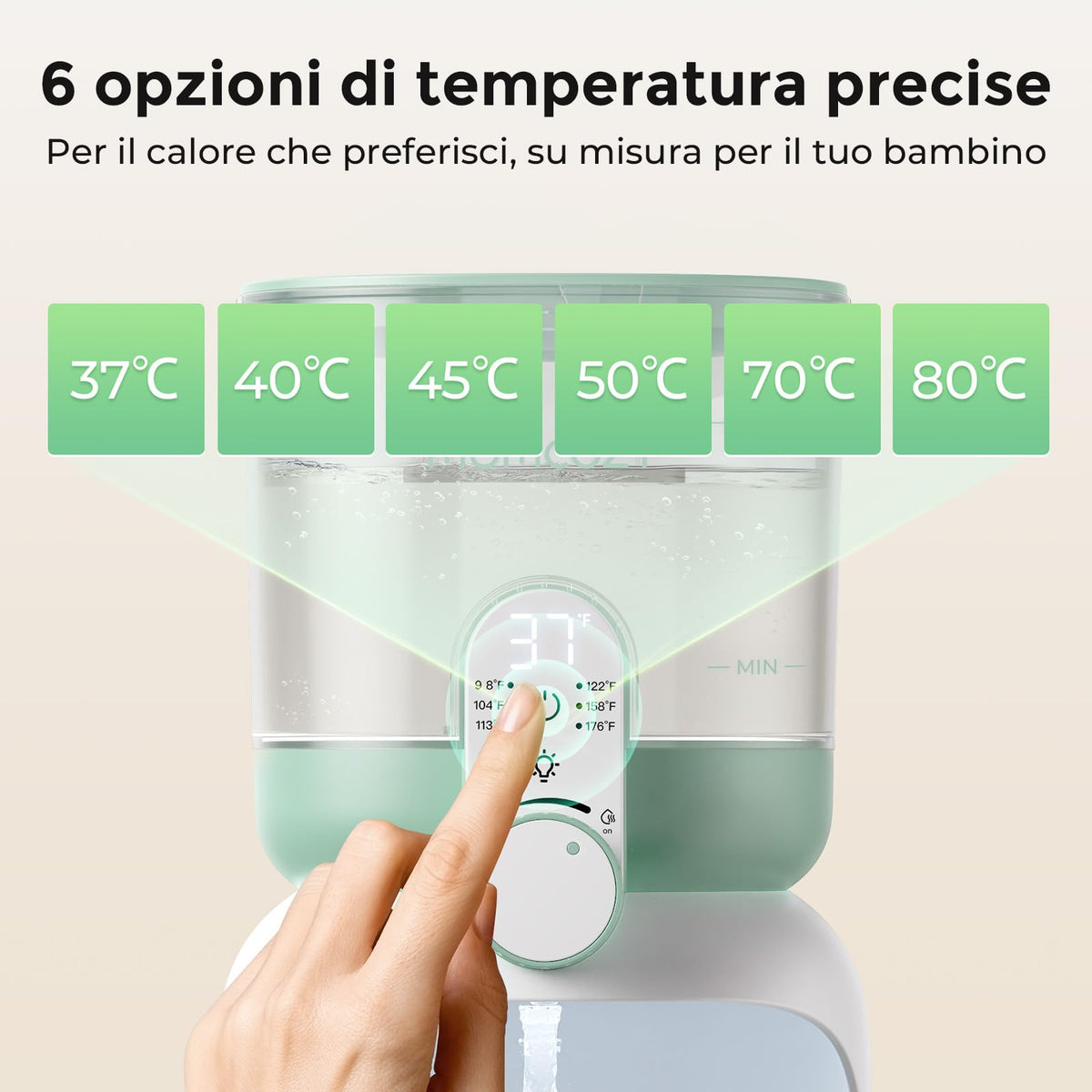 Momcozy Scaldacqua Istantaneo Biberon 1685 ML con Doppia Luce Notturna