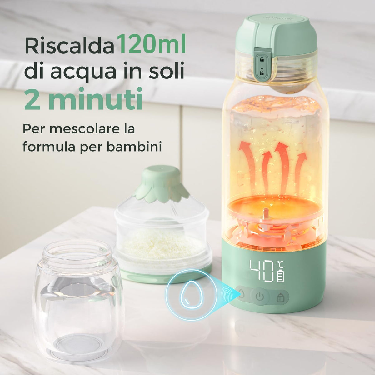Momcozy Scaldabiberon Portatile Wireless Scalda Latte Materno Acqua 500ml