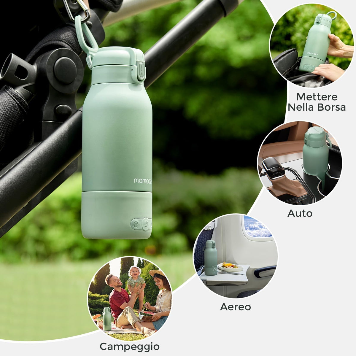 Momcozy Scaldabiberon Portatile Wireless Scalda Latte Materno Acqua 500ml