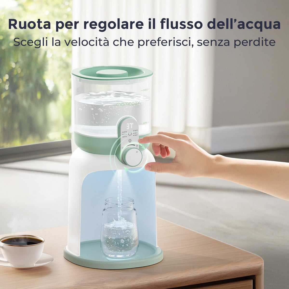 Momcozy Scaldacqua Istantaneo Biberon 1685 ML con Doppia Luce Notturna